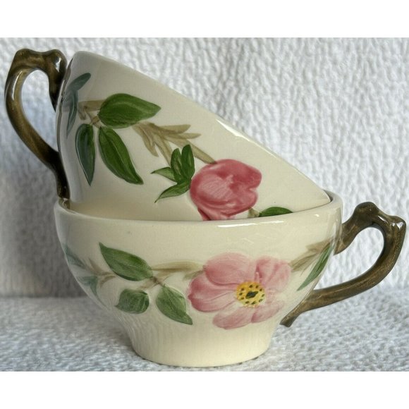 Franciscan Dinnerware (2) Desert Rose Coffee Cups  Made In USA Mark In Brown EUC - Picture 6 of 11